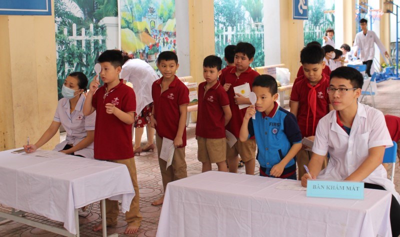 Chăm sóc sức khỏe cho học sinh tại trường Tiểu học Ái Mộ A